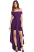 Sexy Purple High Low Hem Off Shoulder Party Dress